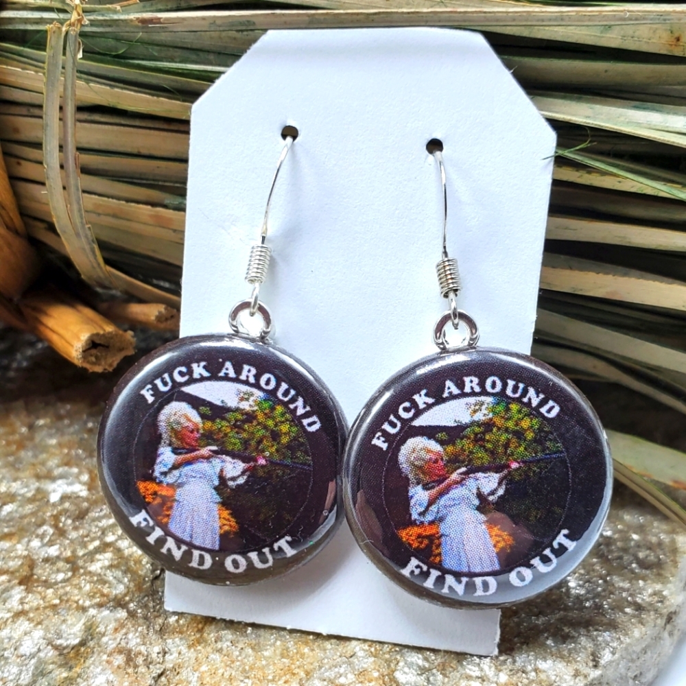 Dolly Parton Earrings Fuck Around Find Out Earrings Shot Gun Country Rus…
